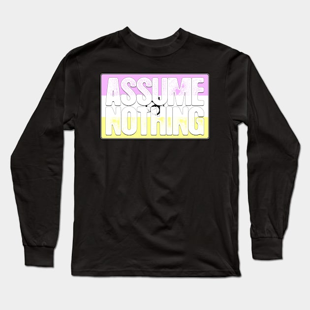 Assume Nothing Twink Pride Flag Long Sleeve T-Shirt by wheedesign